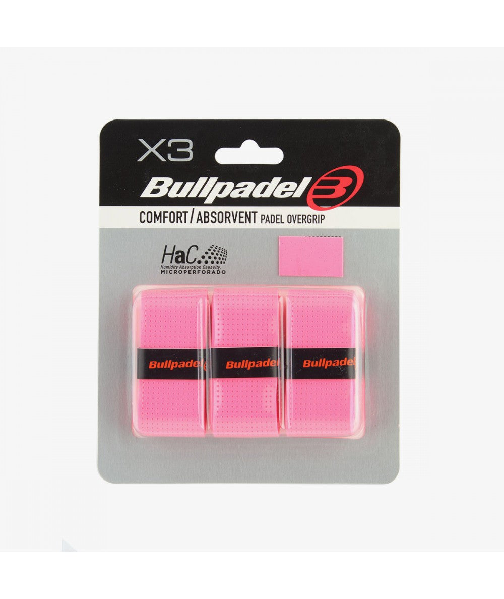 Bullpadel yfirgrip - bleik 3pk